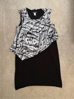 Black & White Asymmetrical Layered Dress